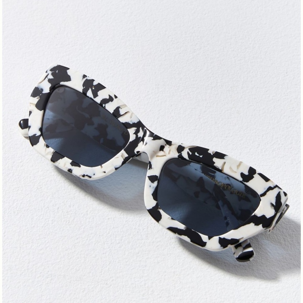 Anthropologie Sunglasses Black White Pattern Blue Tint I-SEA Blocked Glasses
NEW